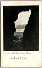 La Jolla California CA, Mouth of Cave, Sea Shore, Ocean Beach, Vintage Postcard picture