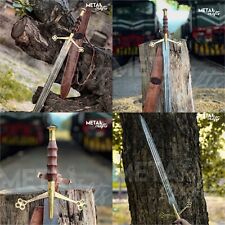 Handmade Damascus Steel Scottish Claymore Sword Medieval Sword With Sheath picture
