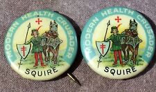 Tuberculosis 1920's Cello Pin Modern Health Crusader-SQUIRE pinback Lot 2  picture