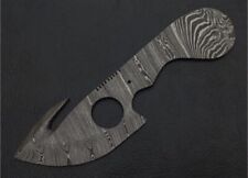 gut hook trailing point Damascus steel blank blade 4” Cutting edge skinning EDC picture