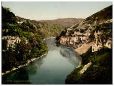 England. Derbyshire. Monsal Dale. Water-cum-Jolly. Vintage Photochrome by P.Z, picture