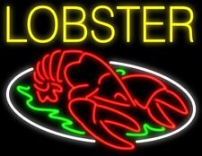 New Lobster Seafood Open artwork Real glass Neon Sign 32