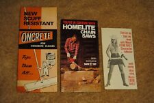3 Old Product Brochures Oncrete Homelite Chainsaws Macco Liquid Nails picture