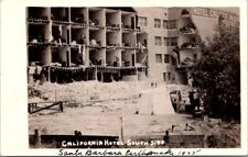 RPPC 1925 Santa Barbara CA Earthquake Damage Hotel California photo postcard JQ6 picture