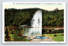Postcard Geyser Fountain Southern Railway Blue Ridge Section Round Knob NC picture