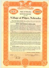 Sewer Bond of the Village of Pilger, Nebraska - 1925 dated Town Sewage Bond - St picture