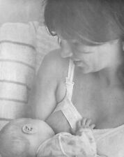 8x10 Vintage 1960s Photo Pretty Young Woman Mother Breastfeeding Newborn Baby picture