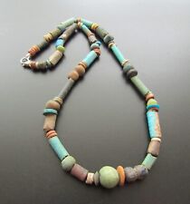 NILE  Ancient Egyptian Amulet Faience Mummy Bead Necklace ca 600 BC picture