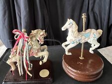 Set of 2 Vintage Porcelain Carousel Horses picture