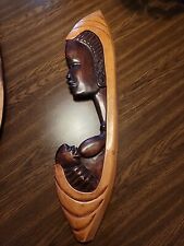 Hand Carved African Mother & Baby Fertility Wall Art picture