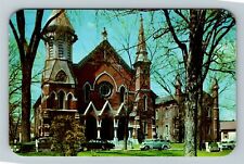 Geneva NY-New York, First Presbyterian Church, Outside, Cars, Vintage Postcard picture