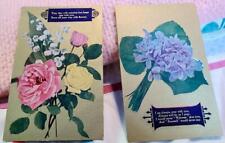 2 Antique Floral Postcards - Language of Flowers - Violets Lily of the Valley picture