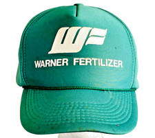 Vintage Trucker Hat WARNER FERTILIZER 1980's era Green Farm Work Snapback Mesh picture