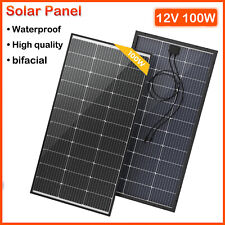 BougeRV Bifacial 100W Solar Panel 12V Power RV Camping Home 23% High-Efficiency picture