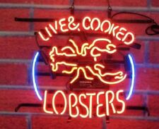 New Live Cooked Lobsters Seafood Neon Sign 24