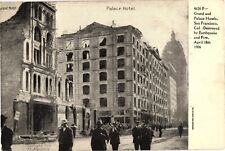 Grand and Palace Hotels Destroyed Earthquake & Fire San Francisco Postcard 1906 picture