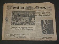 1963 NOVEMBER 27 READING TIMES NEWSPAPER - JFK ARLINGTON PILGRIMAGE - NP 3319 picture