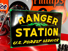 Vintage RANGER STATION US Forestry Wildlife Management Hunting Park Painted Sign picture