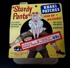 Vintage STURDY PANTS iron on KHAKI PATCHES Forest City Products picture