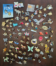 Huge Animal and Insect Lapel Pin lot Cat Dog Bird Butterfly picture