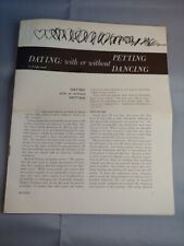 1962 Dating with or without Petting Dancing Christian morality Literature HIS picture