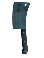 VINTAGE OLD FILE HAND MADE MEAT CLEAVER 8 INCH BLADE 13 1/2 INCH LONG picture