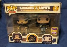 Funko Pop Lord of the Rings Hobbit Aragorn & Arwen 2017 Summer Conv In Protector picture