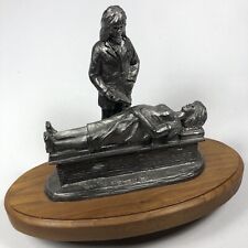 Michael Ricker 1987 Pewter Doctor Physician W/ Pregnant Patient Sculpture Heavy picture