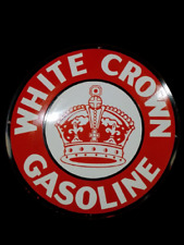Porcelain White Crown  Enamel  Sign Size 36